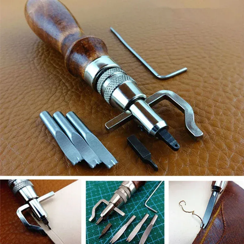 Kit rainurage et biseautage cuir 7 en 1
