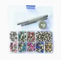 Kit rivets et strass pour décoration cuir – Couleur 240 sets of 7 colors