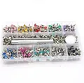 Kit rivets et strass pour décoration cuir – Couleur 400 sets 10 colors