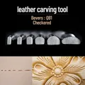 Lot 6 tampons acier inoxydable sculpture cuir motifs quadrillés – 1