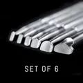 Lot 6 tampons acier inoxydable sculpture cuir motifs quadrillés – Couleur set of 6