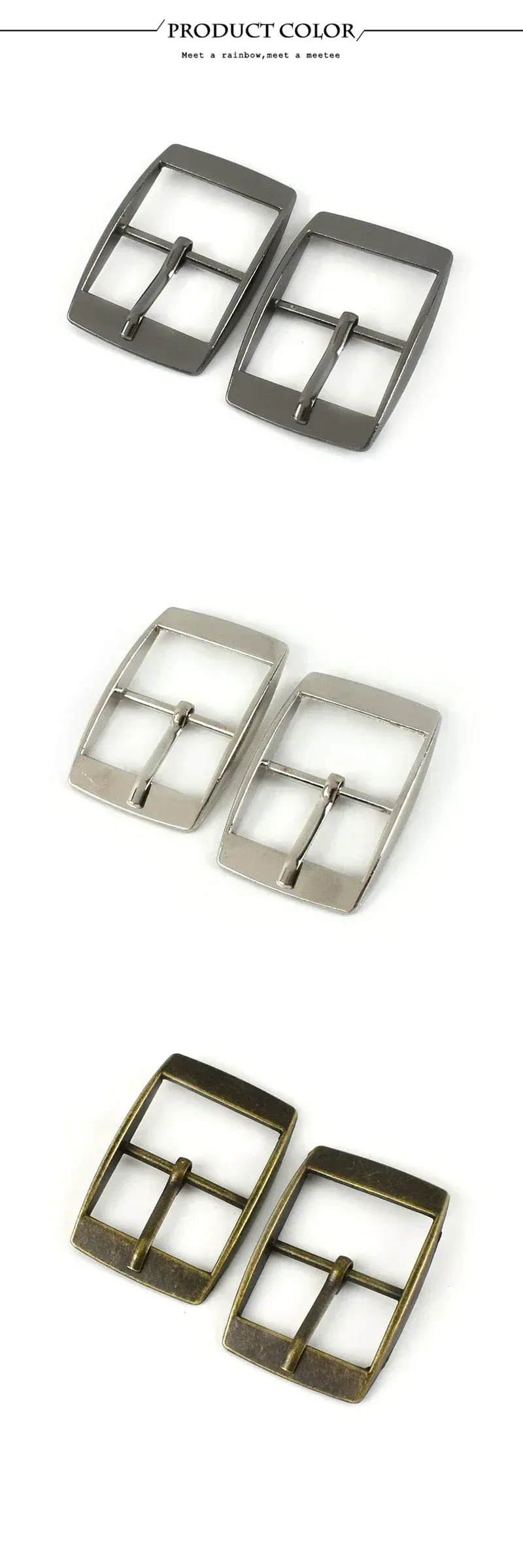 Lot de 10 ou 20 boucles ardillon métal 15 à 30 mm