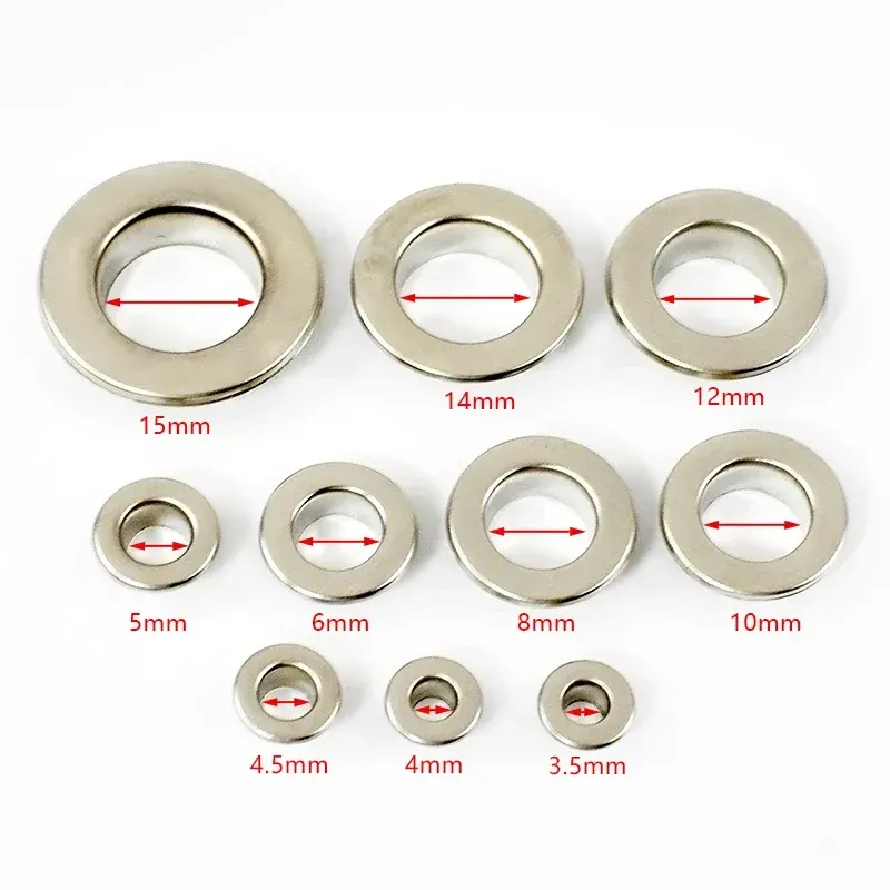 Lot de 100 œillets cuivre 3,5 à 10 mm