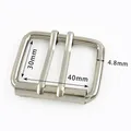 Lot de 2 à 10 boucles ceinture métal 40 à 50 mm – Couleur Silver-Double-40mm
