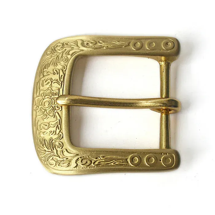 Lot de 2 boucles ceinture laiton 40 mm sculptées