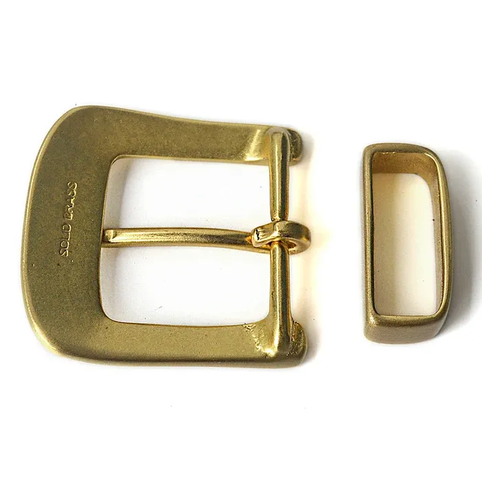 Lot de 2 boucles ceinture laiton 40 mm sculptées