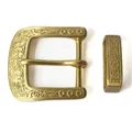 Lot de 2 boucles ceinture laiton 40 mm sculptées – Couleur Laiton