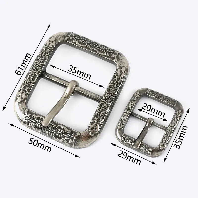 Lot de 2 ou 4 boucles ceinture métal 20 ou 35 mm