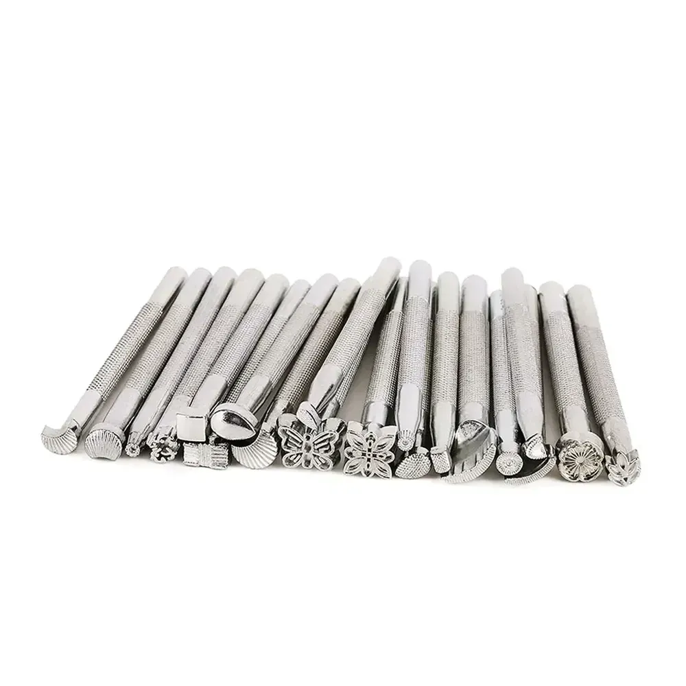 Lot de 20 outils d'impression et sculpture pour cuir