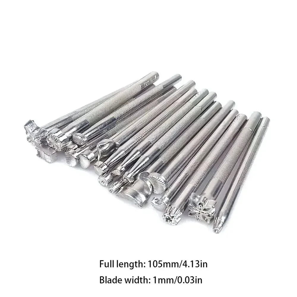 Lot de 20 outils d'impression et sculpture pour cuir