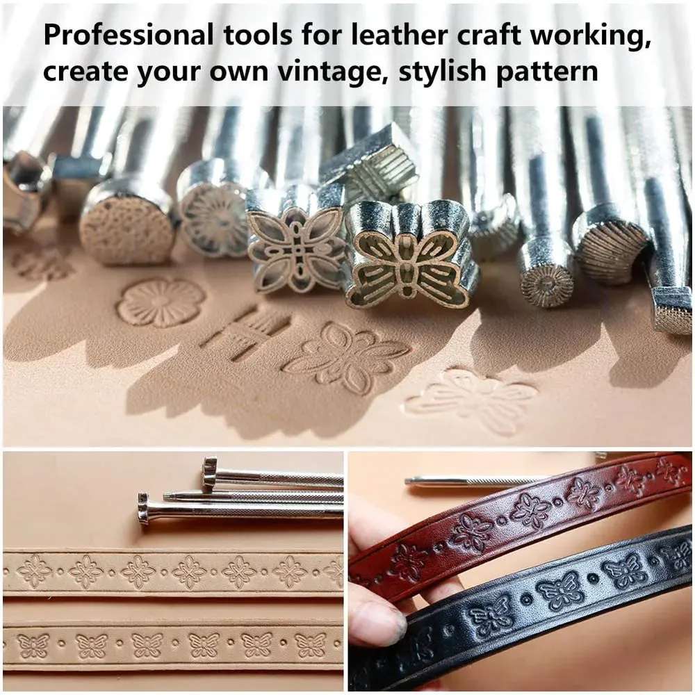 Lot de 20 outils d'impression pour cuir