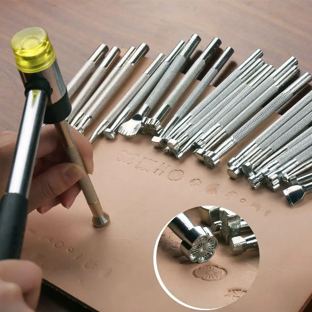Lot de 20 outils d'impression pour cuir