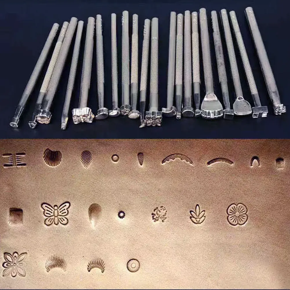 Lot de 20 outils d'impression pour cuir
