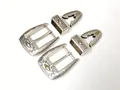Lot de 3 boucles ceinture western argent 30 mm – 3