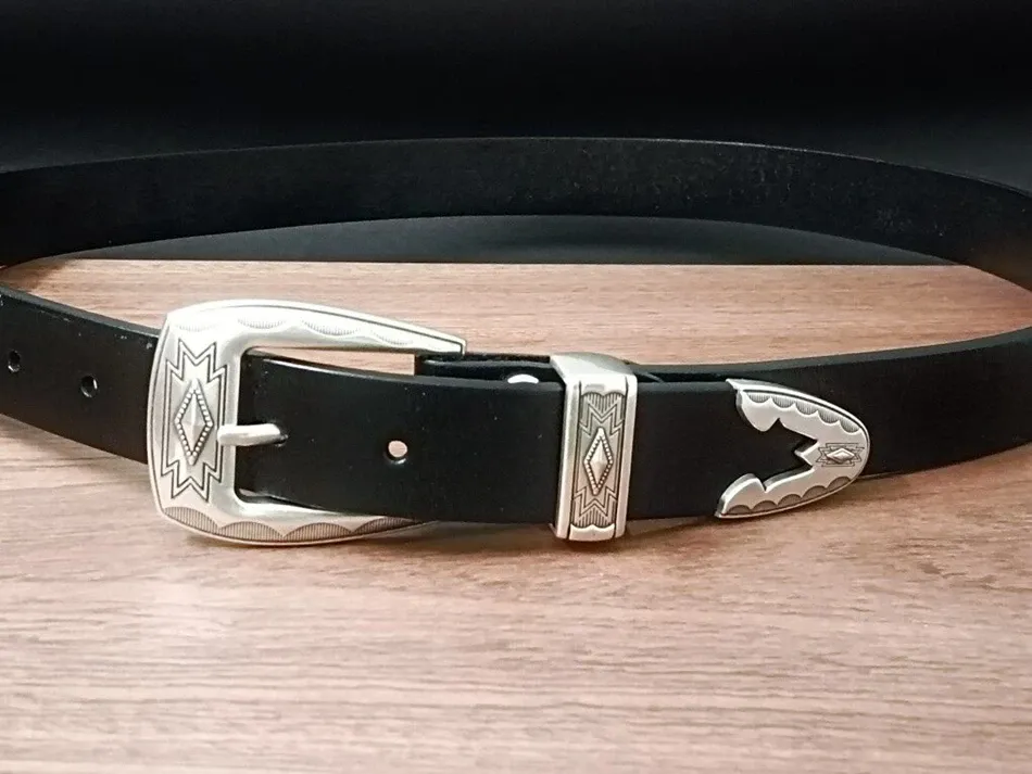 Lot de 3 boucles ceinture western argent 30 mm