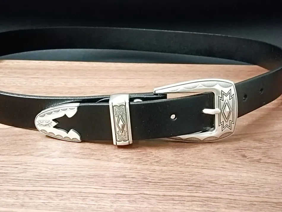 Lot de 3 boucles ceinture western argent 30 mm