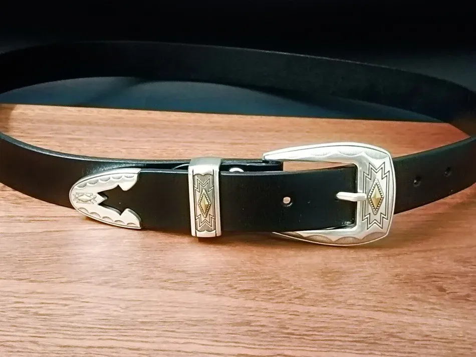 Lot de 3 boucles ceinture western argent 30 mm