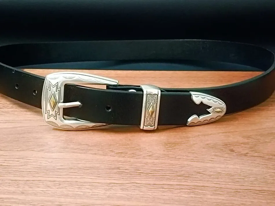 Lot de 3 boucles ceinture western argent 30 mm