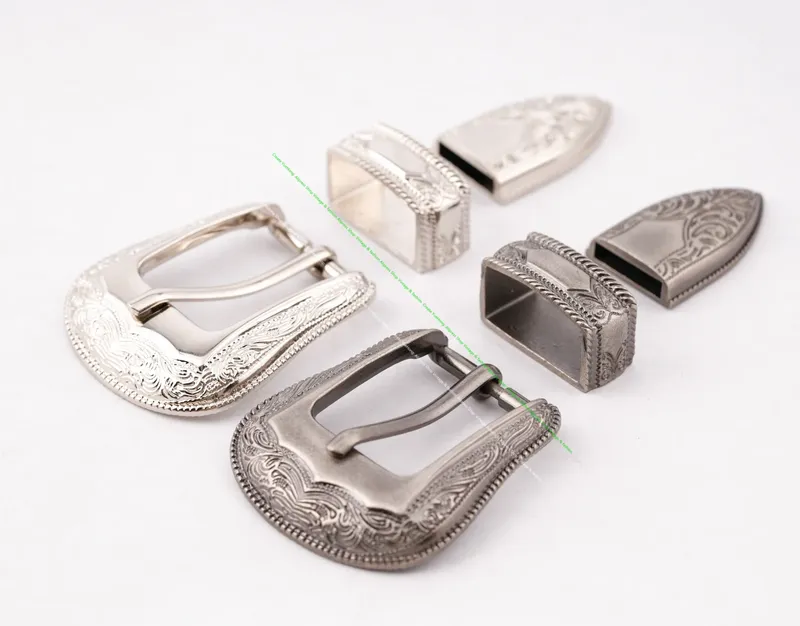 Lot de 3 boucles ceinture western métal 1 pouce