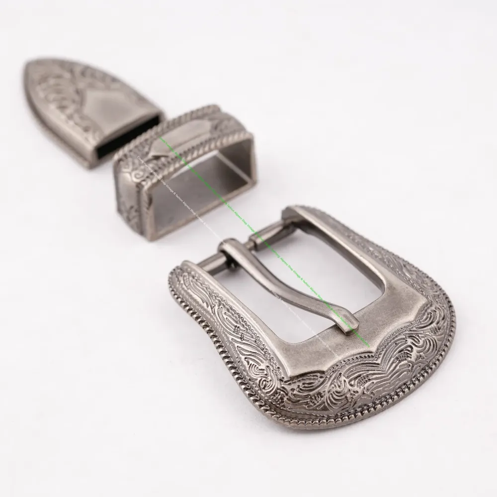Lot de 3 boucles ceinture western métal 1 pouce