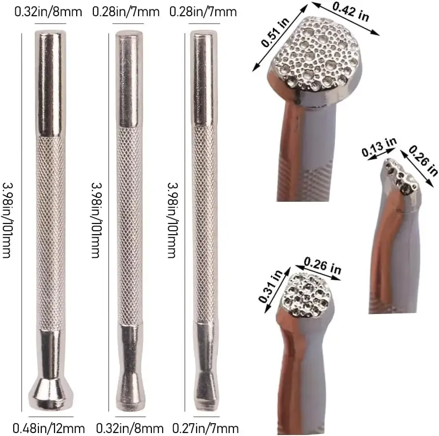 Lot de 3 outils de marquage pour cuir