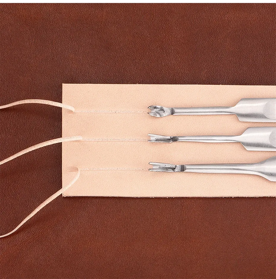 Lot de 3 outils de rainurage et brunissage du cuir