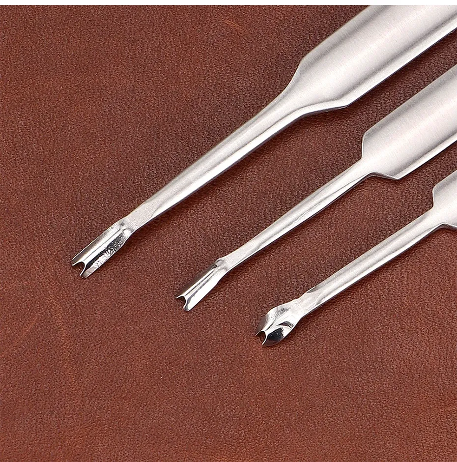 Lot de 3 outils de rainurage et brunissage du cuir