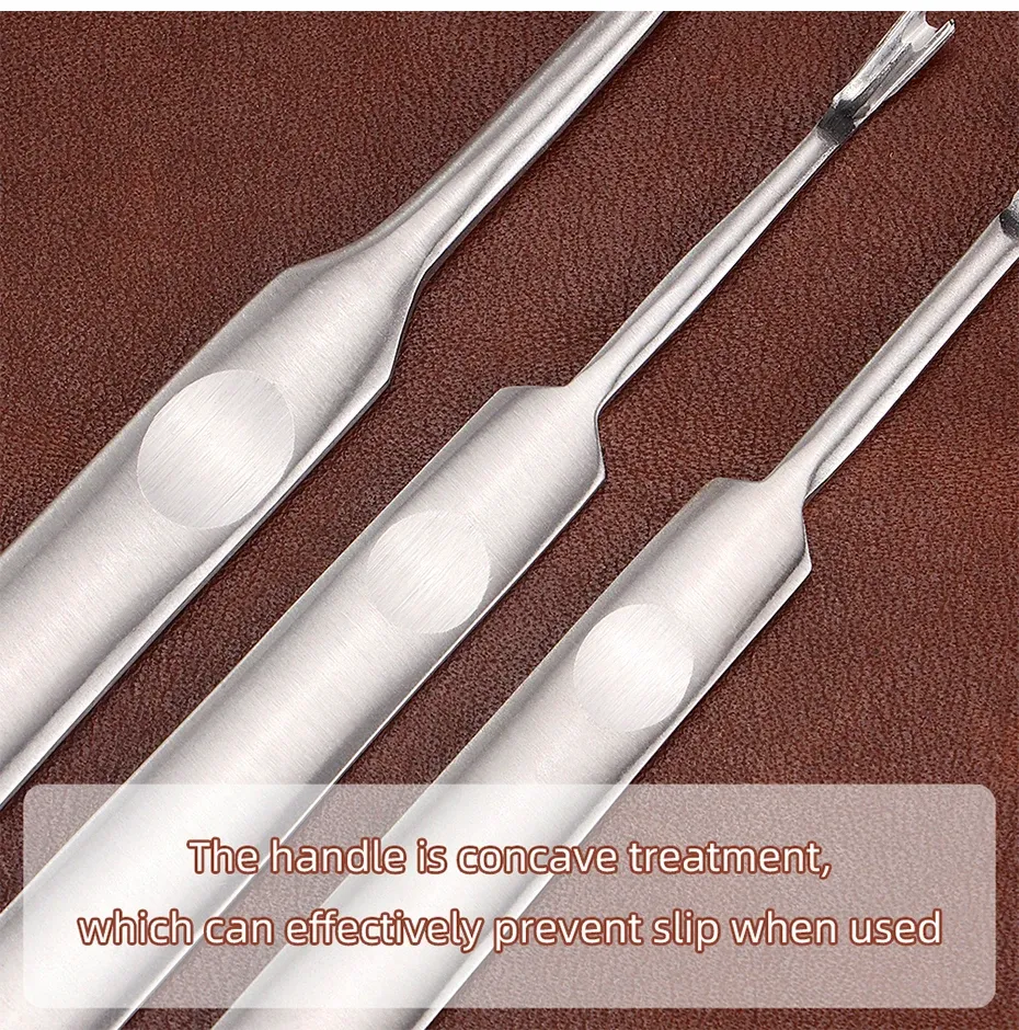 Lot de 3 outils de rainurage et brunissage du cuir