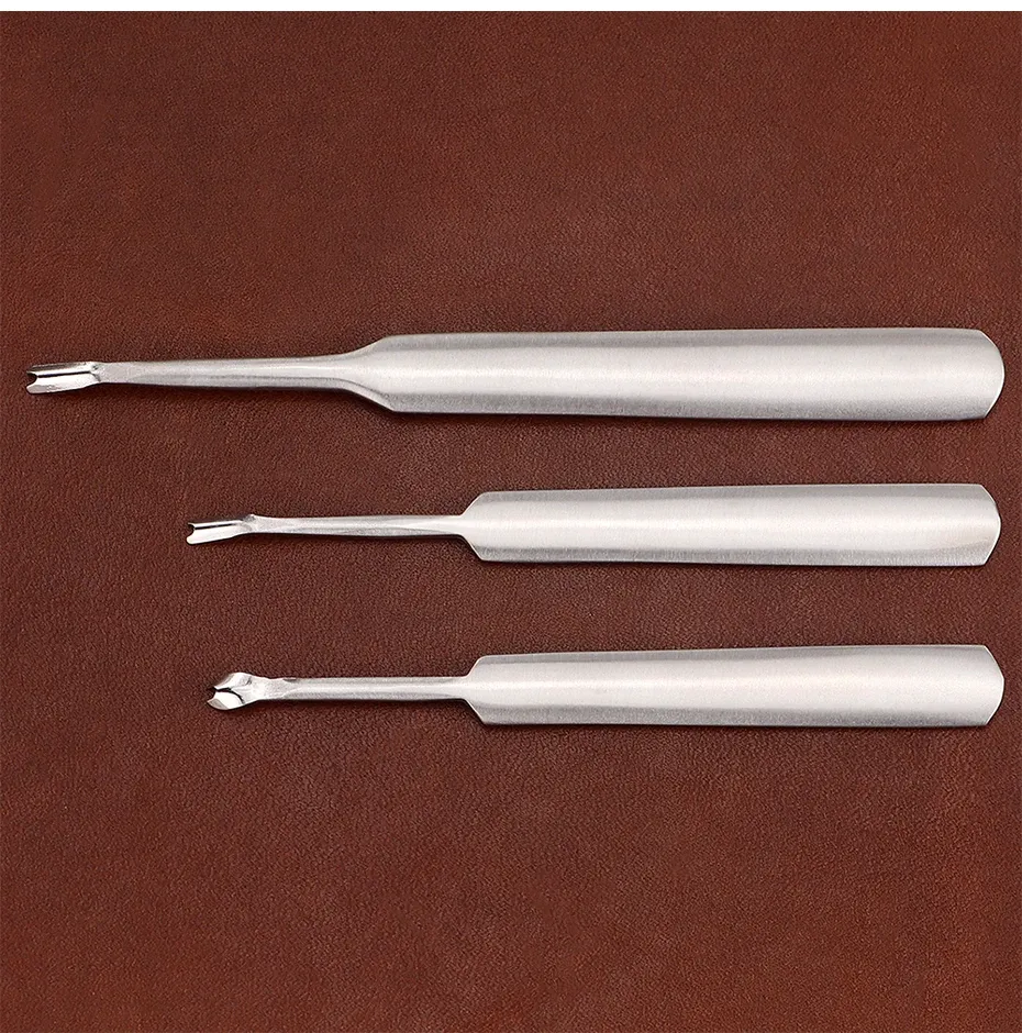 Lot de 3 outils de rainurage et brunissage du cuir