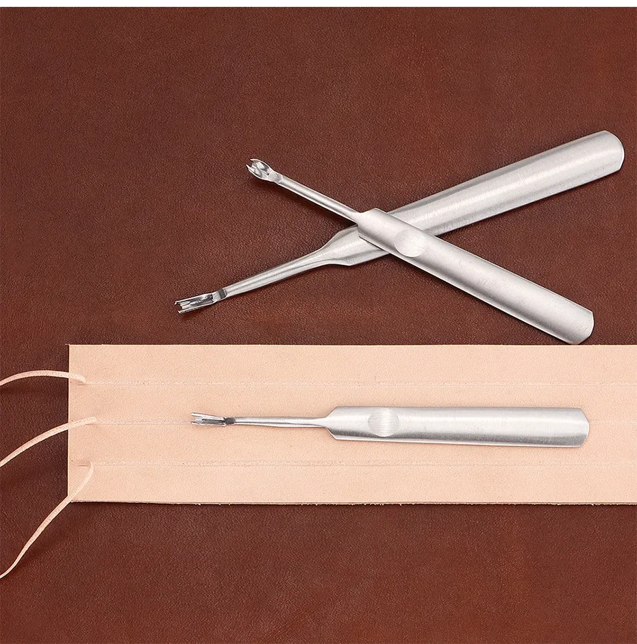 Lot de 3 outils de rainurage et brunissage du cuir