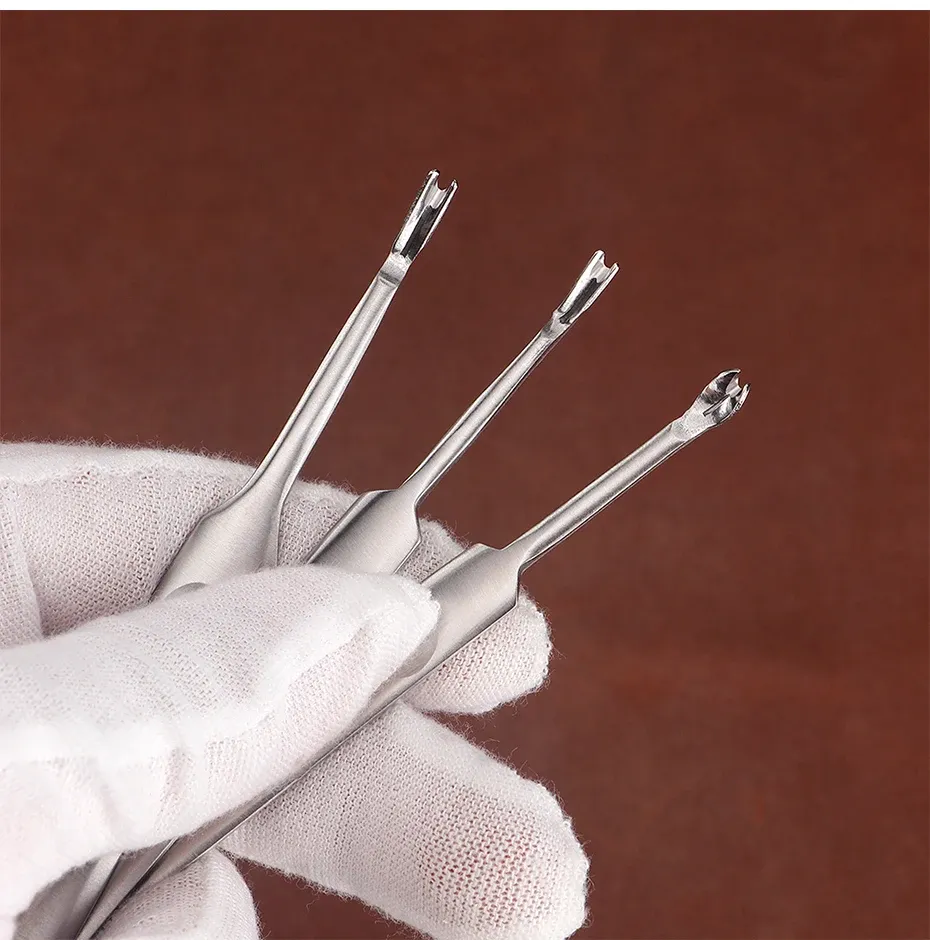 Lot de 3 outils de rainurage et brunissage du cuir