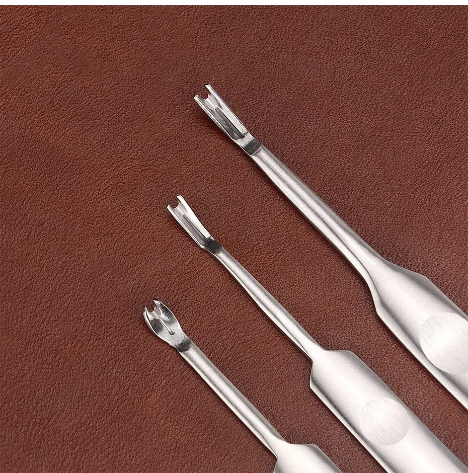 Lot de 3 outils de rainurage et brunissage du cuir