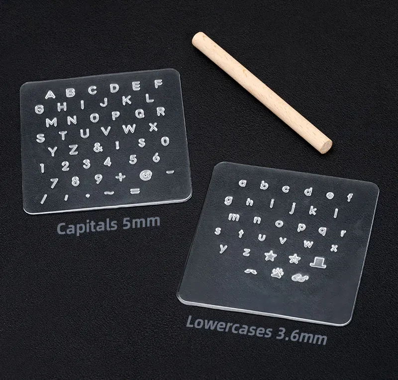 Lot de 3 tampons alphabet pour marquage cuir