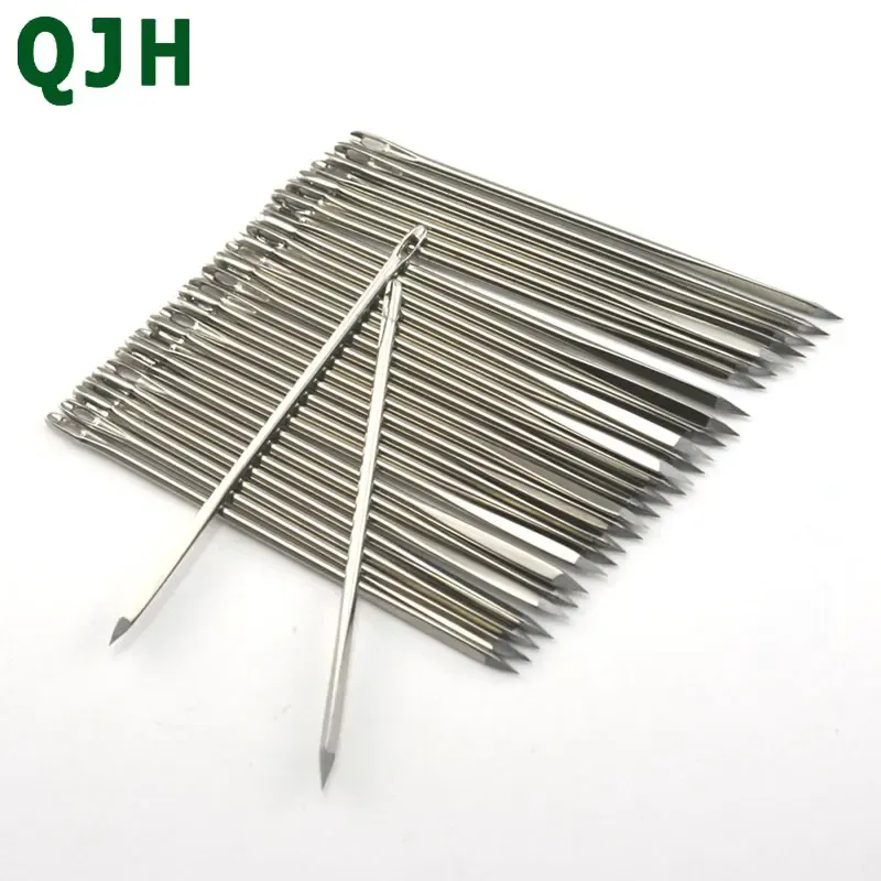 Lot de 30 aiguilles cuir triangulaires 5,2 à 7 cm inox
