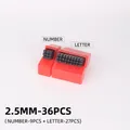 Lot de 36 poinçons alphabet et chiffres 2 à 6 mm – Couleur 2.5mm Digital-Letter