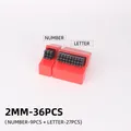 Lot de 36 poinçons alphabet et chiffres 2 à 6 mm – Couleur 2mm Digital-Letter