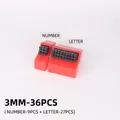 Lot de 36 poinçons alphabet et chiffres 2 à 6 mm – Couleur 3mm Digital-Letter
