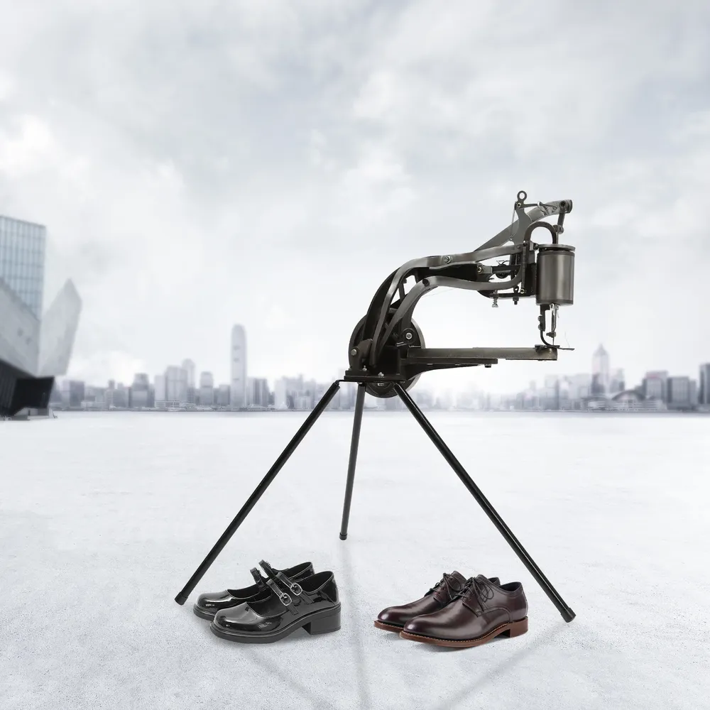 Machine à coudre chaussures cuir manuelle avec support