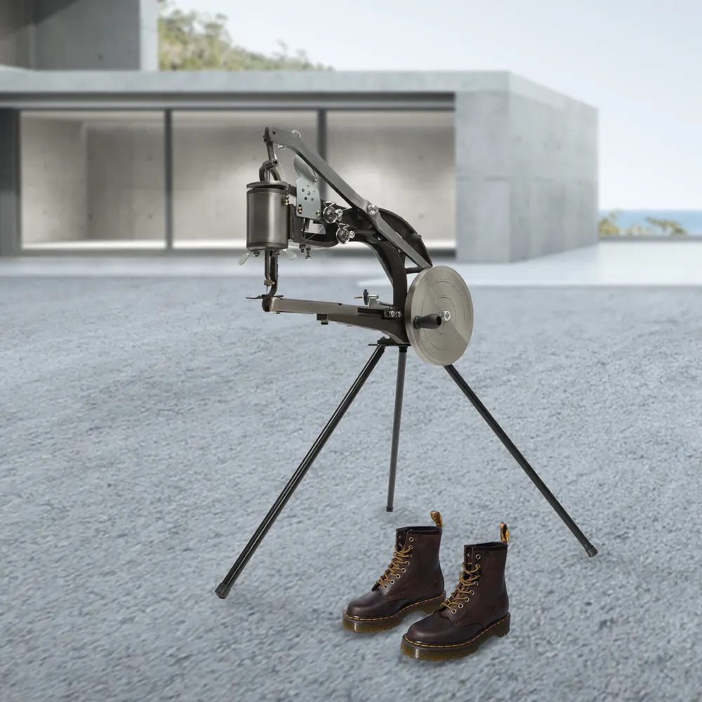 Machine à coudre chaussures cuir manuelle avec support