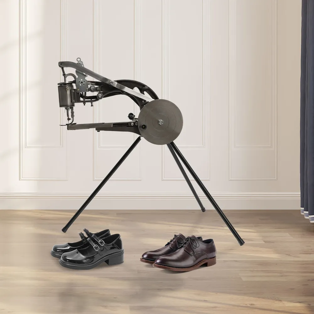 Machine à coudre chaussures cuir manuelle avec support