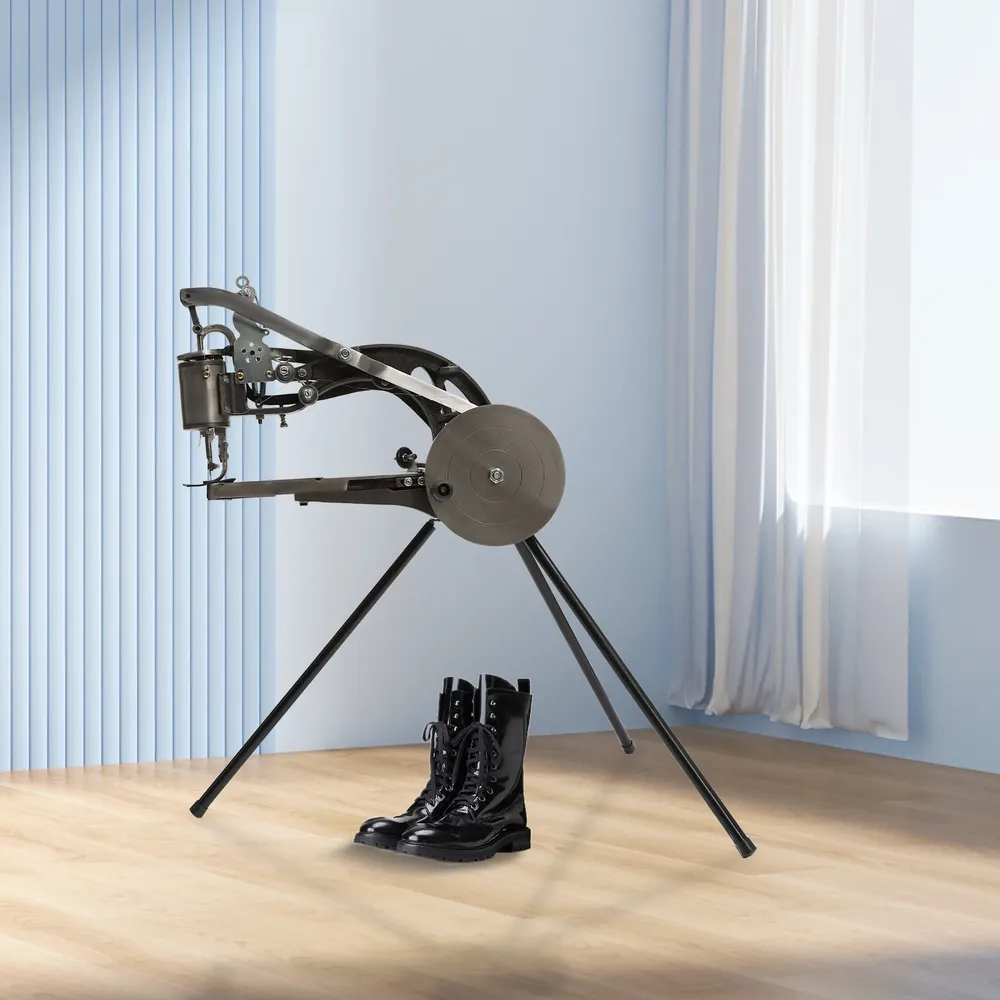 Machine à coudre chaussures cuir manuelle avec support