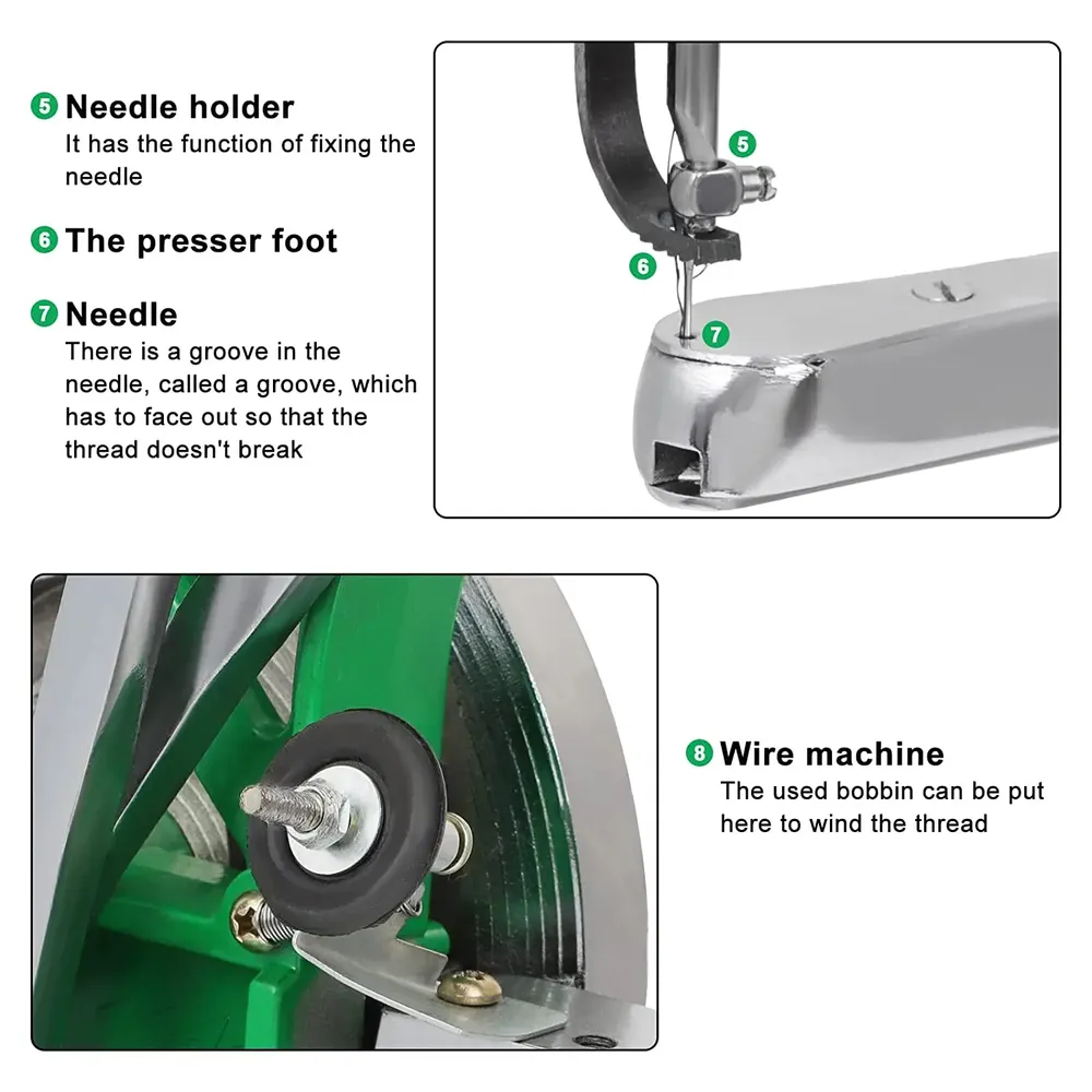 Machine à coudre manuelle métal pour cuir, 360 degrés