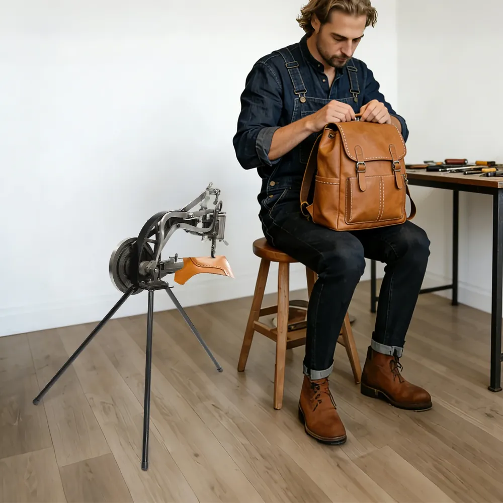 Machine à coudre manuelle robuste pour cuir, réglable