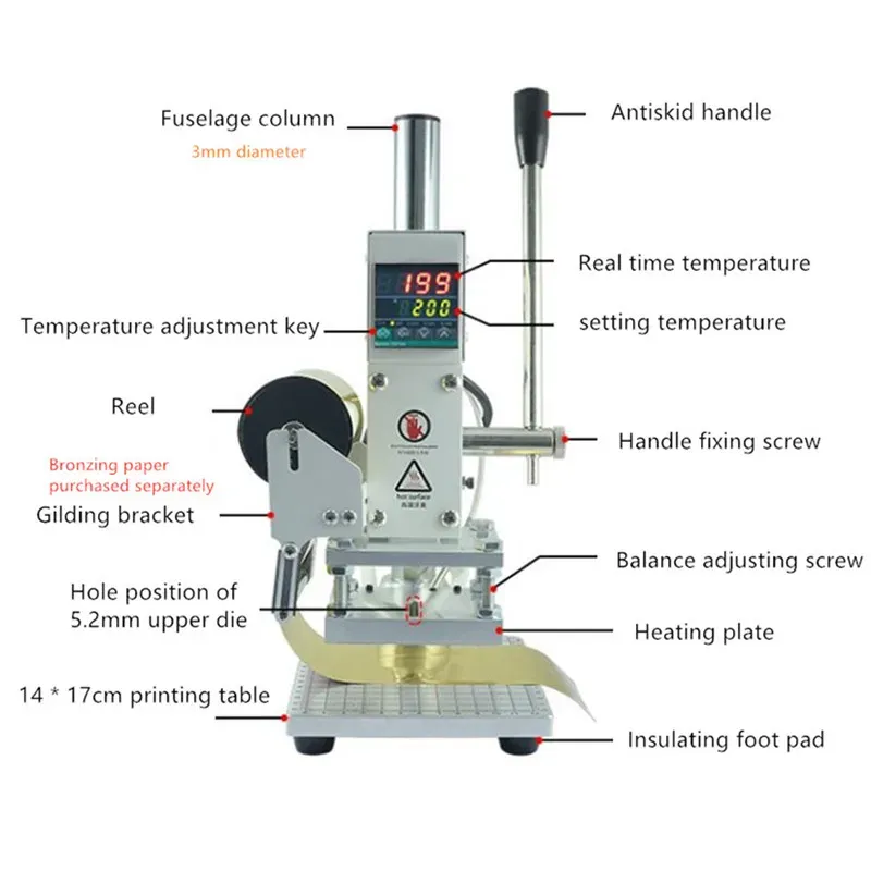 Machine d'estampage à chaud pour cuir logo
