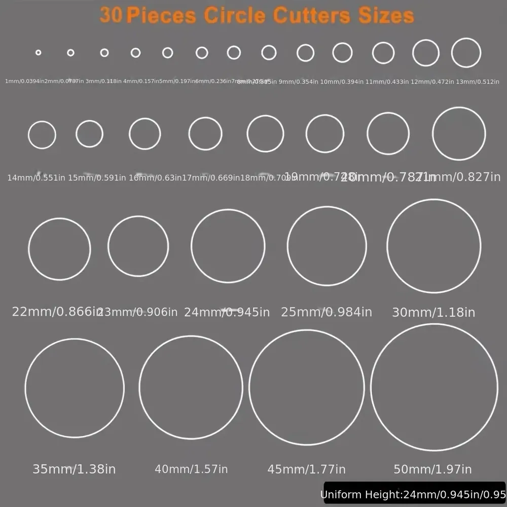 Matrice découpe cuir cercle 30 pièces