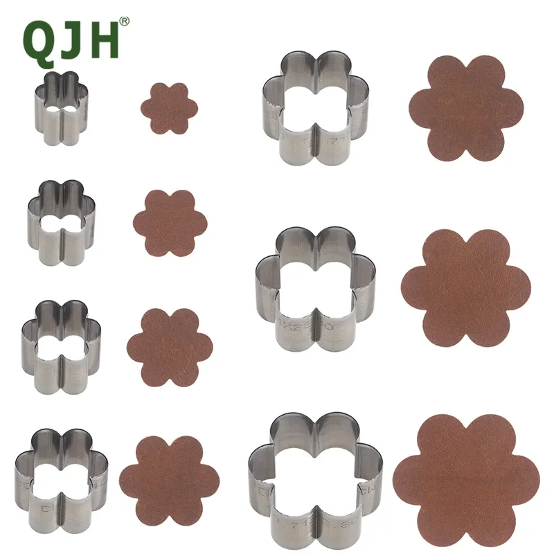 Matrices découpe cuir fleur 7 pièces