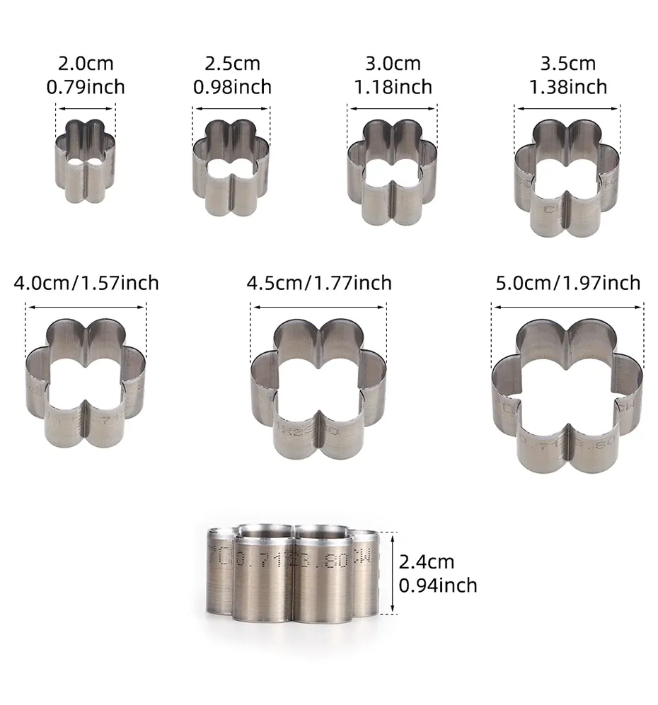 Matrices découpe cuir fleur 7 pièces