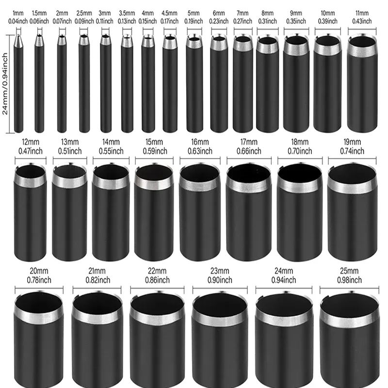 Matrices découpe cuir rondes lot de 9 à 29 pièces