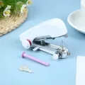 Mini machine à coudre cuir portable sans fil pour bricolage – Couleur White