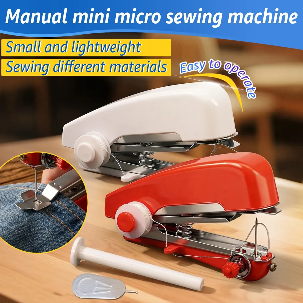 Mini machine à coudre manuelle pour cuir, portative